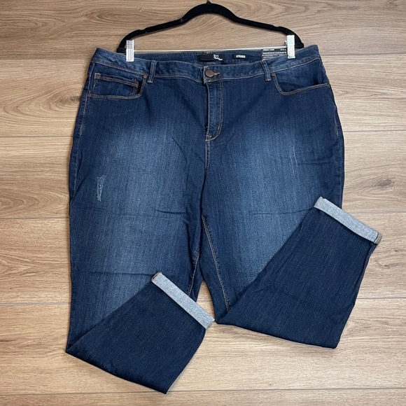 NWT 1822 Ankle Skinny Jeans Size 24W Mid High Rise Dark Wash Denim Stretchy - Picture 1 of 11